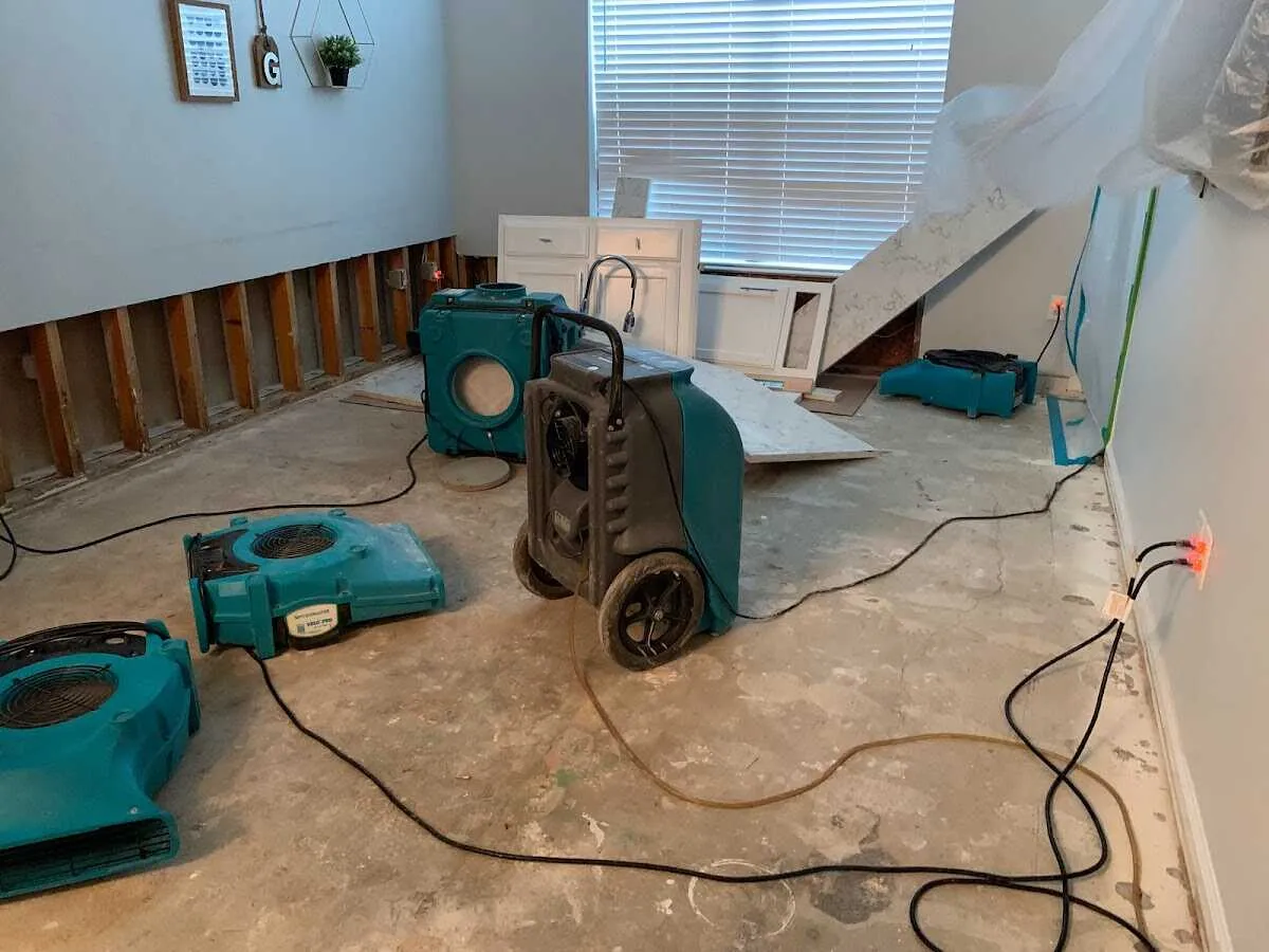 Dehumidifier in flood-cut room for Water Extraction & Removal in Elm Grove